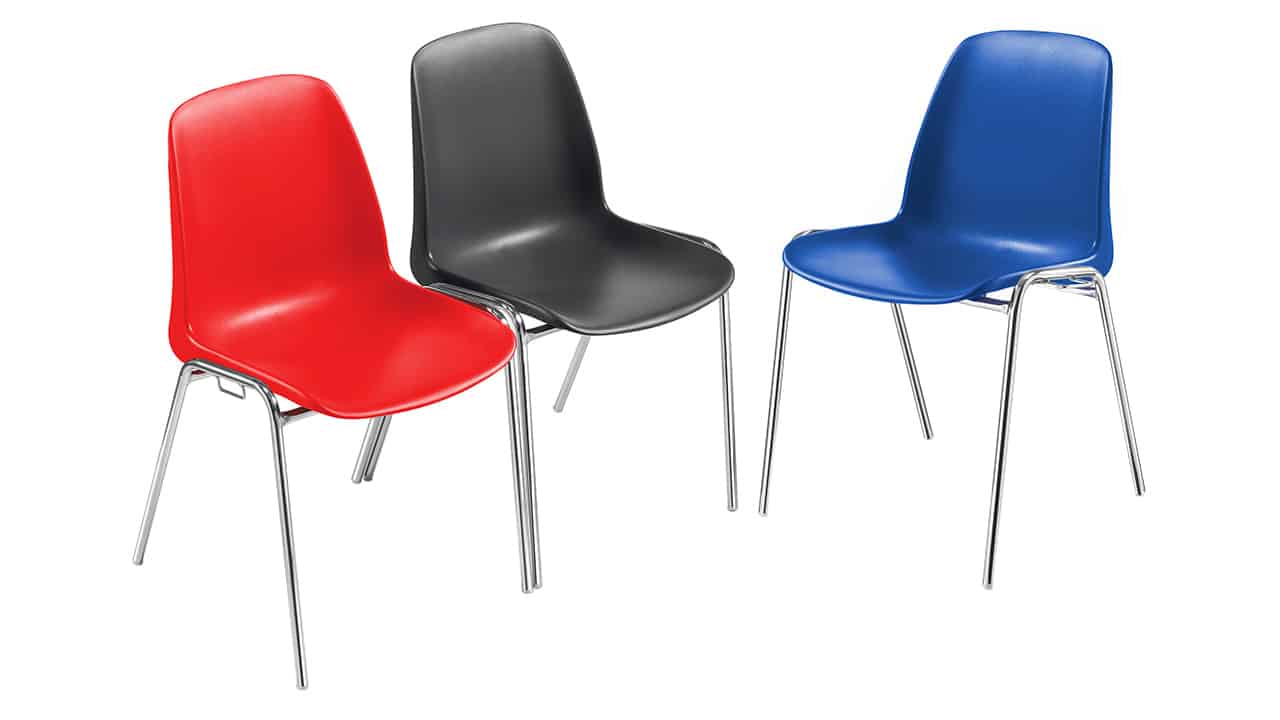 Selenab-colours-chromed-chromed-plastic-chair